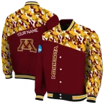 custom minnesota golden gophers camouflage splash maroon varsity jacket best selling
