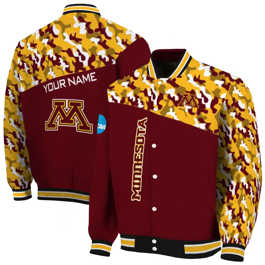 custom minnesota golden gophers camouflage splash maroon varsity jacket fashion forward custom minnesota golden gophers camouflage splash maroon varsity jacket fashion forward
