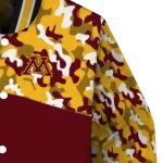 custom minnesota golden gophers camouflage splash maroon varsity jacket best selling