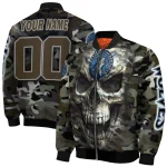 custom minnesota timberwolves camouflage skull camouflage bomber jacket best selling