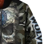 custom minnesota timberwolves camouflage skull camouflage bomber jacket best selling