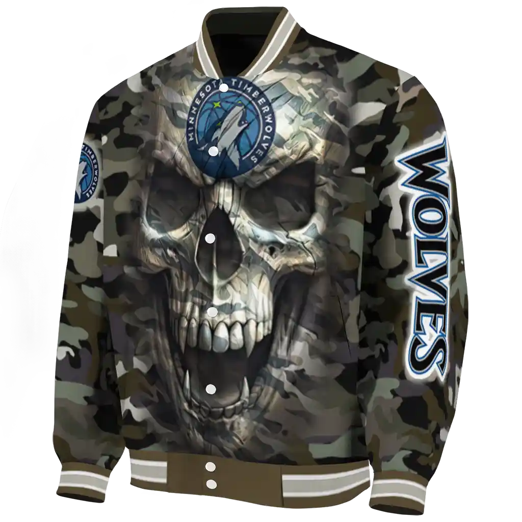 custom minnesota timberwolves camouflage skull camouflage varsity jacket best selling custom minnesota timberwolves camouflage skull camouflage varsity jacket best selling