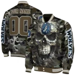 custom minnesota timberwolves camouflage skull camouflage varsity jacket best selling