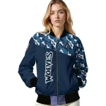 custom minnesota timberwolves camouflage style midnight blue bomber jacket best selling