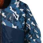 custom minnesota timberwolves camouflage style midnight blue bomber jacket best selling