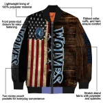 custom minnesota timberwolves flag wood brown bomber jacket best selling