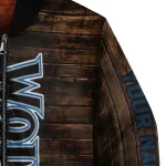 custom minnesota timberwolves flag wood brown bomber jacket best selling