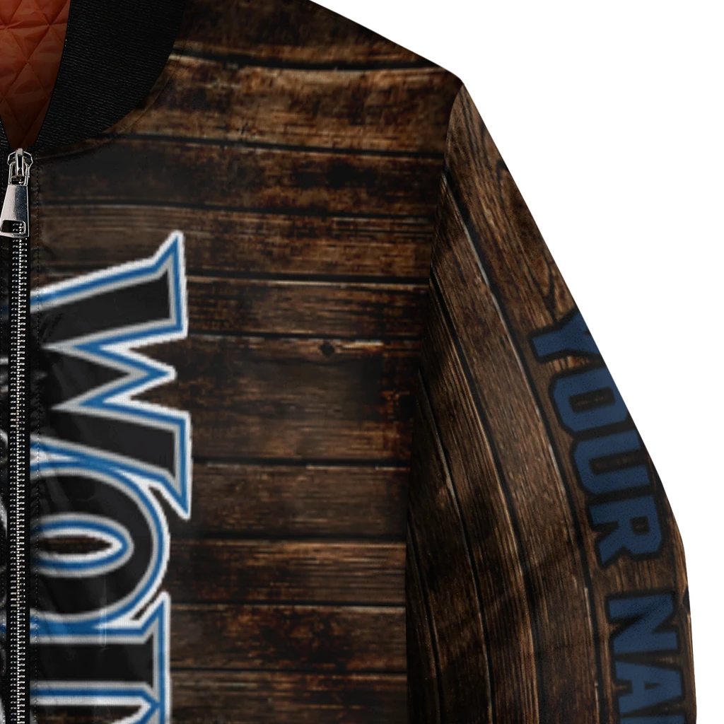 custom minnesota timberwolves flag wood brown bomber jacket premium grade custom minnesota timberwolves flag wood brown bomber jacket premium grade