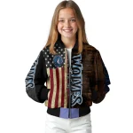 custom minnesota timberwolves flag wood brown bomber jacket best selling
