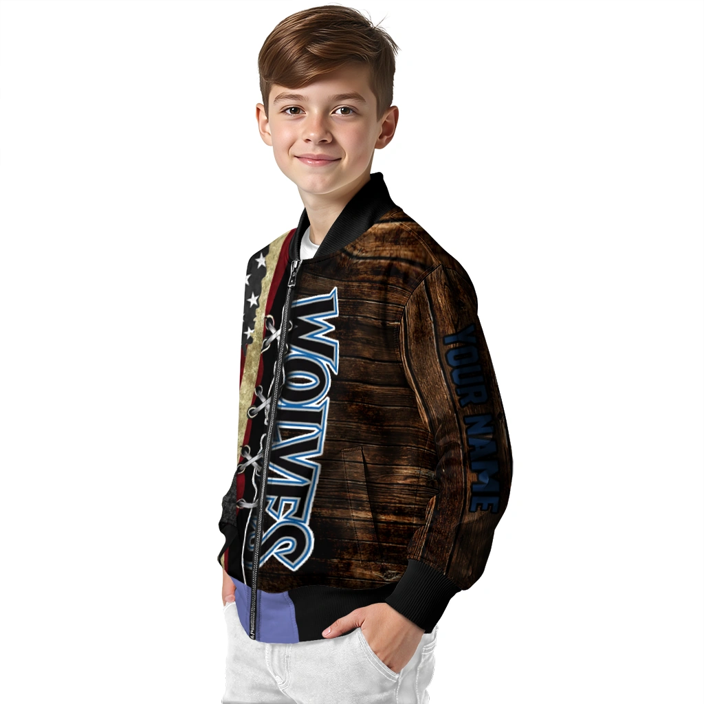 custom minnesota timberwolves flag wood brown bomber jacket trendy custom minnesota timberwolves flag wood brown bomber jacket trendy