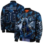 custom minnesota timberwolves skull horde midnight blue bomber jacket best selling