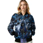 custom minnesota timberwolves skull horde midnight blue bomber jacket best selling
