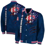 custom minnesota twins us flag claws navy varsity jacket best selling
