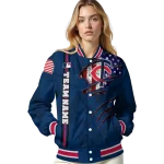 custom minnesota twins us flag claws navy varsity jacket best selling