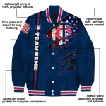 custom minnesota twins us flag claws navy varsity jacket best selling