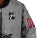 custom minnesota wild claw streak grey bomber jacket best selling