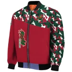 custom minnesota wild flag scratch effect red bomber jacket best selling