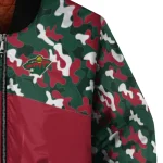 custom minnesota wild flag scratch effect red bomber jacket best selling
