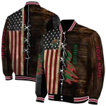 custom minnesota wild flag wood brown varsity jacket best selling