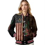 custom minnesota wild flag wood brown varsity jacket best selling