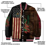 custom minnesota wild flag wood brown varsity jacket best selling