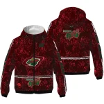 custom minnesota wild shards cluster red windbreaker jacket best selling