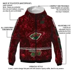 custom minnesota wild shards cluster red windbreaker jacket best selling