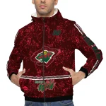 custom minnesota wild shards cluster red windbreaker jacket best selling