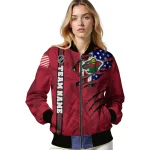 custom minnesota wild usa flag rips red bomber jacket best selling