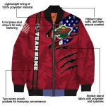 custom minnesota wild usa flag rips red bomber jacket best selling