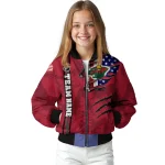custom minnesota wild usa flag rips red bomber jacket best selling