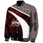 custom mississippi state bulldogs electric flash maroon varsity jacket best selling