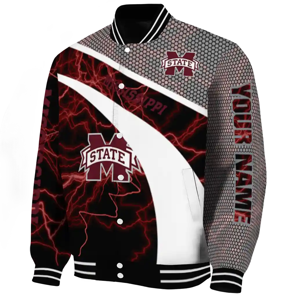 custom mississippi state bulldogs electric flash maroon varsity jacket best selling custom mississippi state bulldogs electric flash maroon varsity jacket best selling