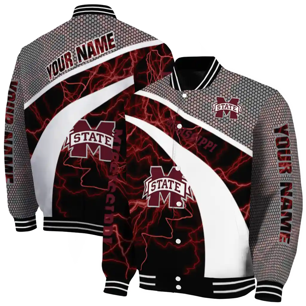 custom mississippi state bulldogs electric flash maroon varsity jacket fashion forward custom mississippi state bulldogs electric flash maroon varsity jacket fashion forward