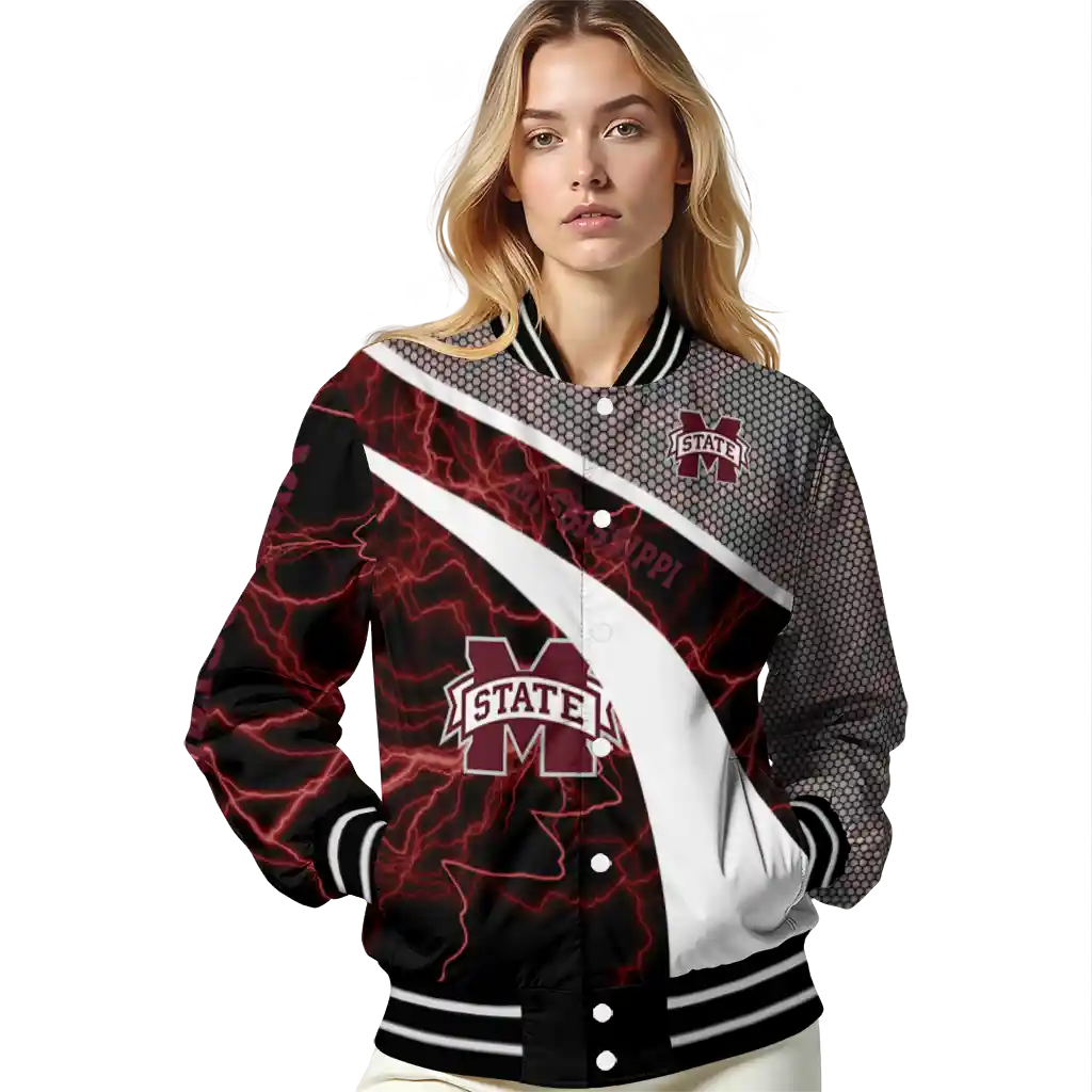 custom mississippi state bulldogs electric flash maroon varsity jacket latest model custom mississippi state bulldogs electric flash maroon varsity jacket latest model