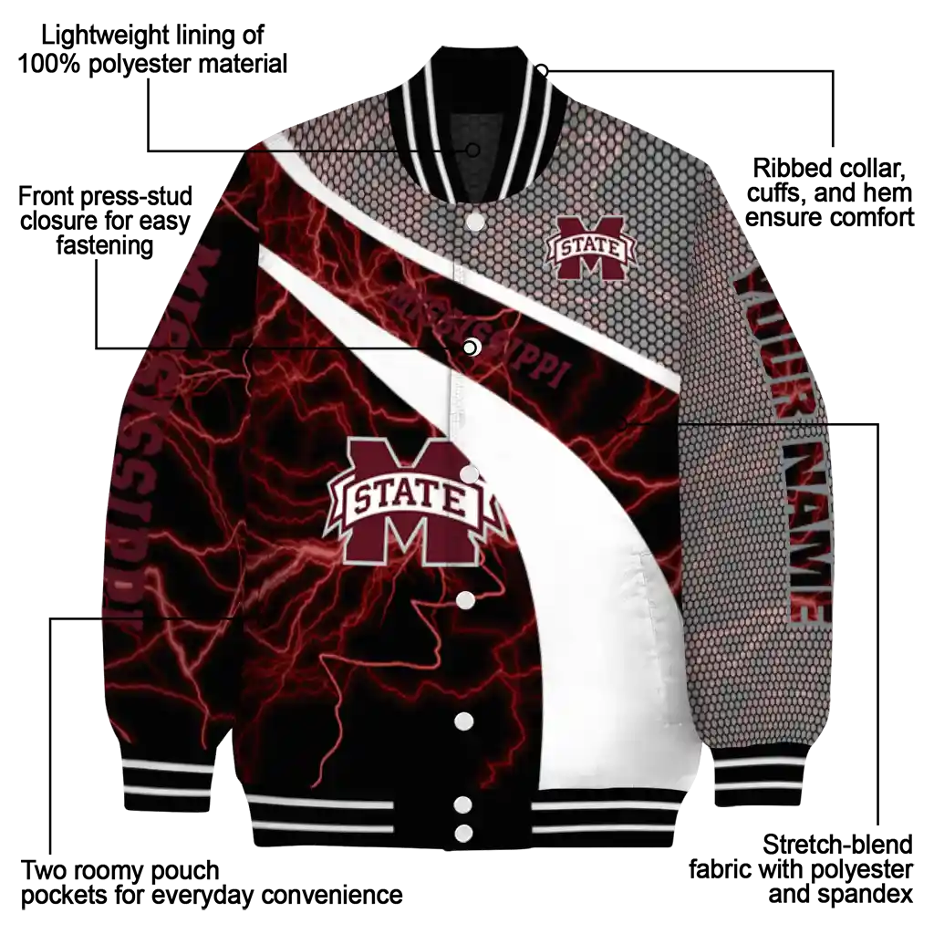 custom mississippi state bulldogs electric flash maroon varsity jacket new arrival custom mississippi state bulldogs electric flash maroon varsity jacket new arrival