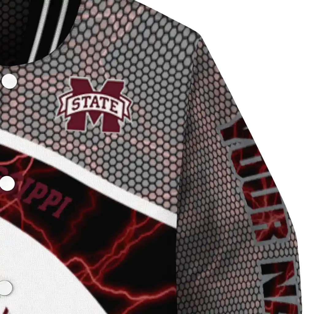 custom mississippi state bulldogs electric flash maroon varsity jacket premium grade custom mississippi state bulldogs electric flash maroon varsity jacket premium grade
