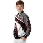 custom mississippi state bulldogs electric flash maroon varsity jacket best selling