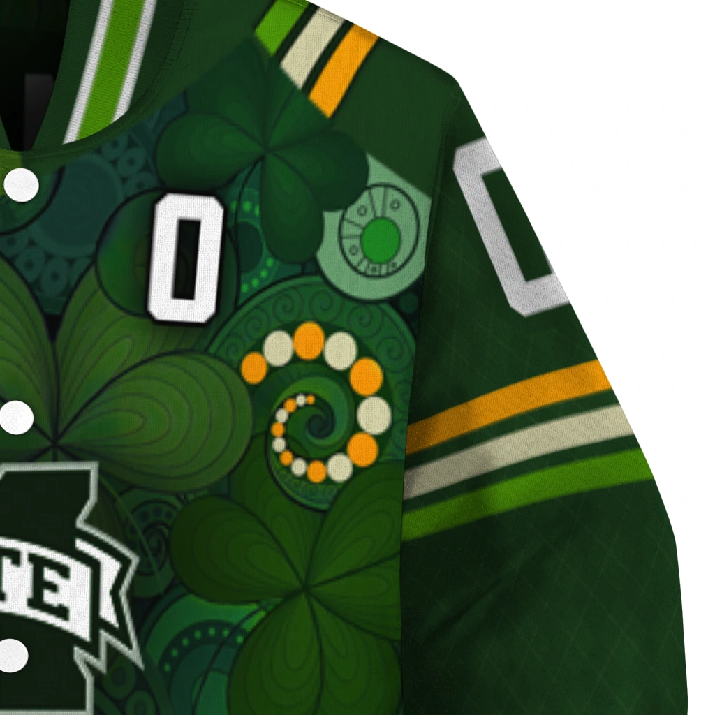 custom mississippi state bulldogs shamrock vortex green varsity jacket premium grade custom mississippi state bulldogs shamrock vortex green varsity jacket premium grade