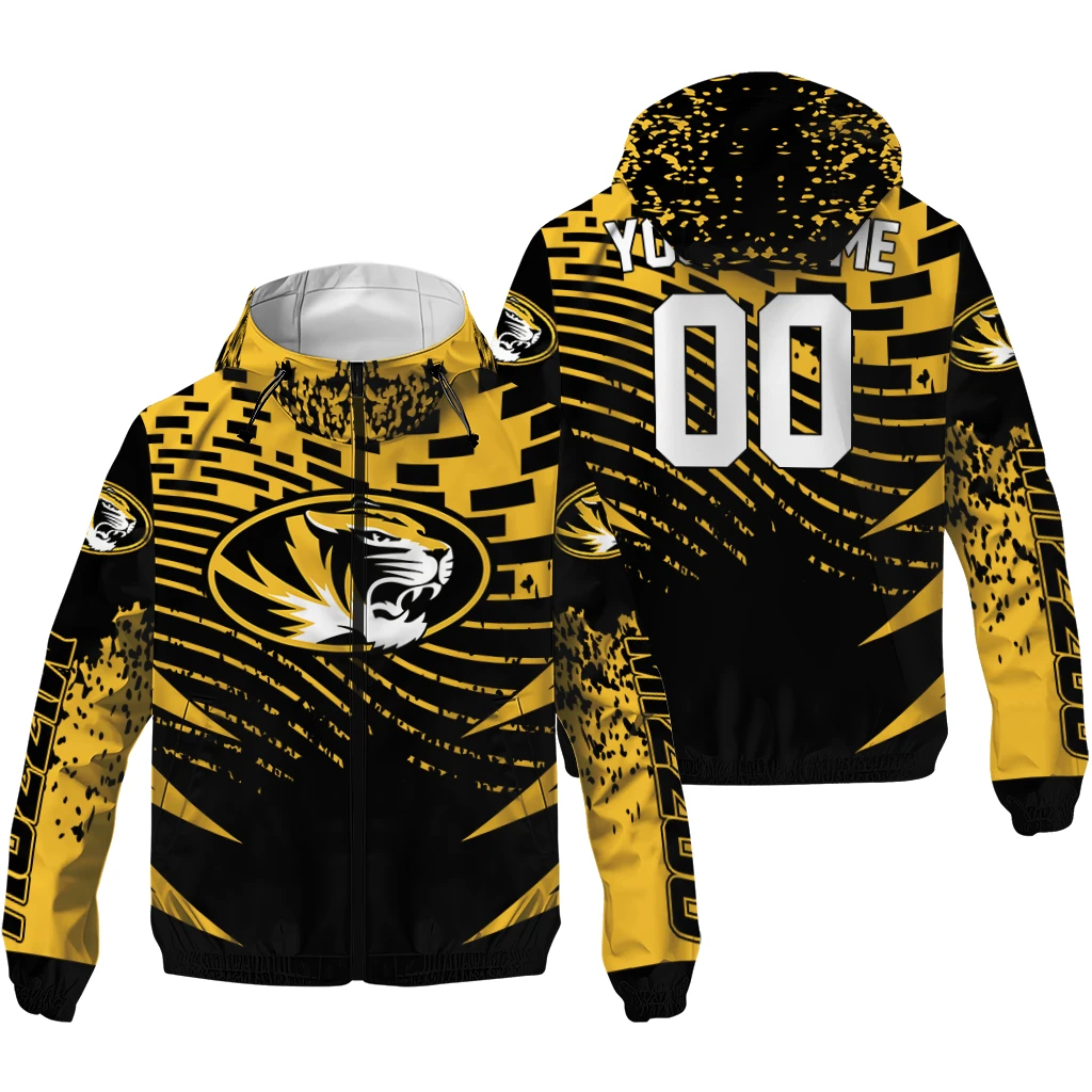 custom missouri tigers brick motion black windbreaker jacket high quality custom missouri tigers brick motion black windbreaker jacket high quality