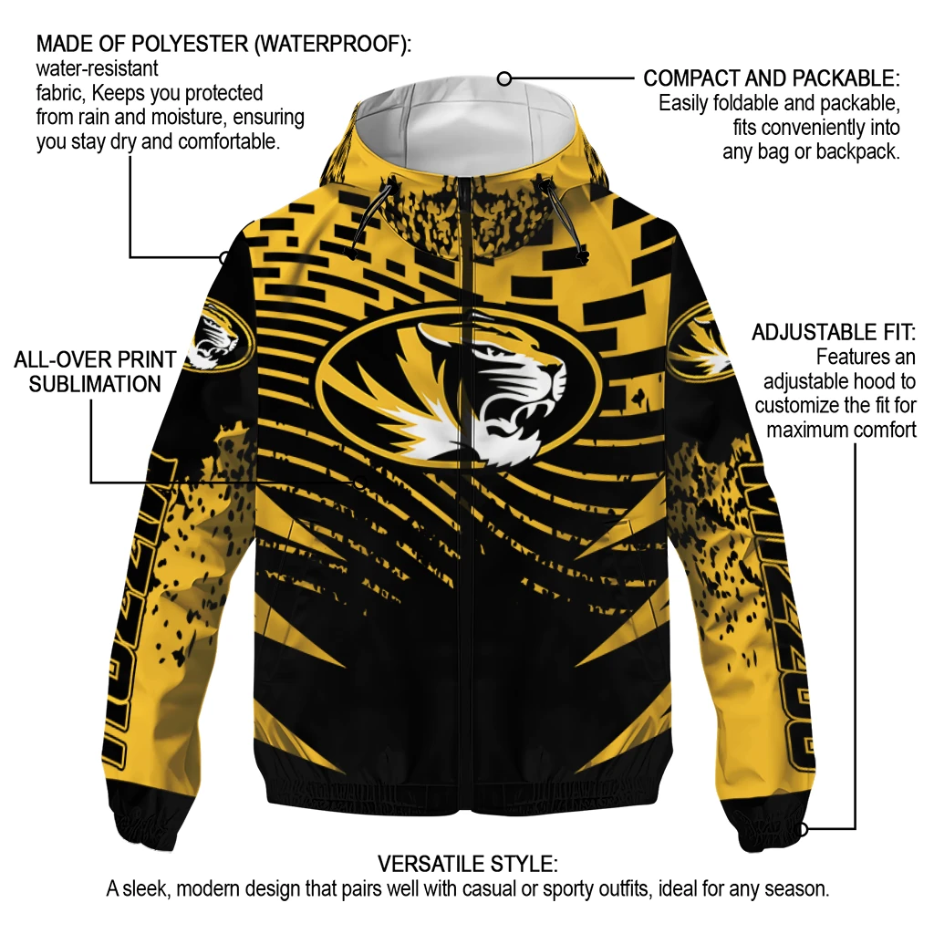 custom missouri tigers brick motion black windbreaker jacket new arrival custom missouri tigers brick motion black windbreaker jacket new arrival