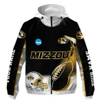 custom missouri tigers football flame black white windbreaker jacket best selling