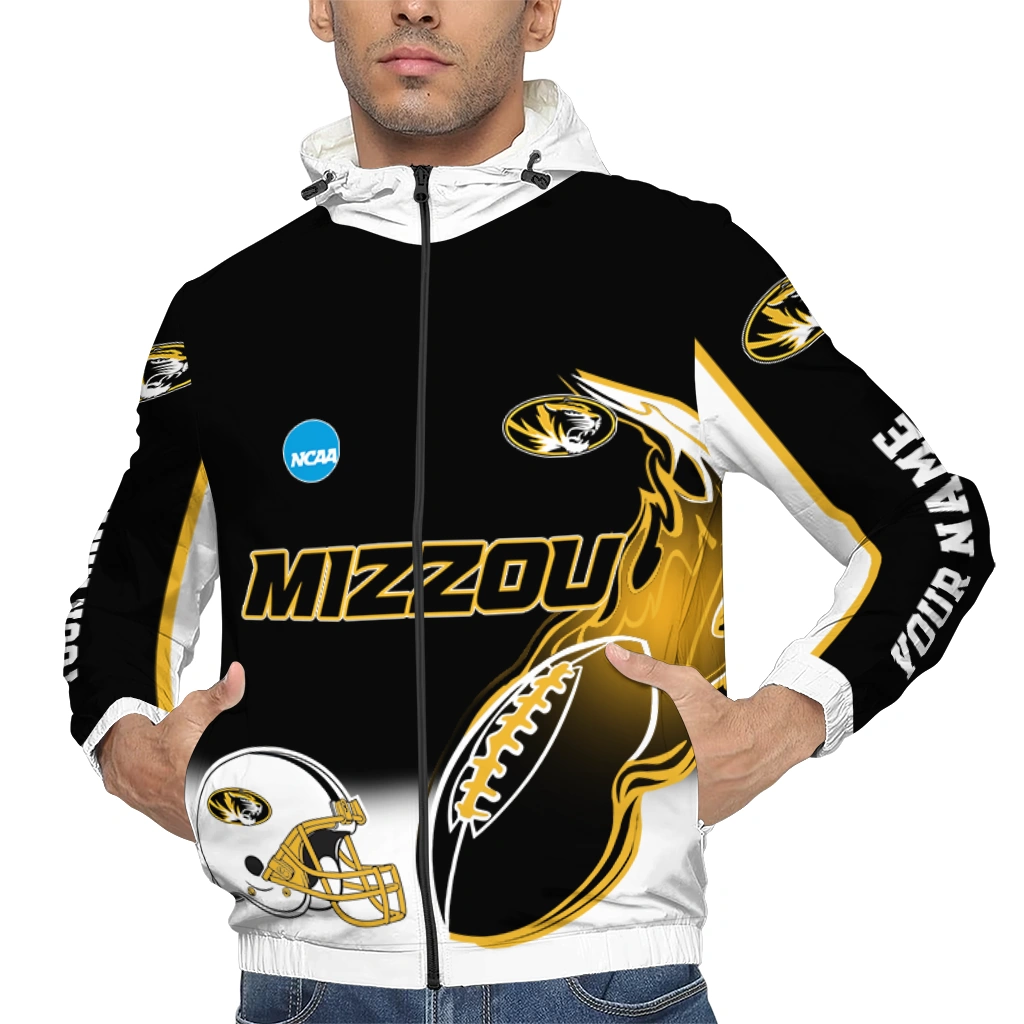custom missouri tigers football flame black white windbreaker jacket top rated custom missouri tigers football flame black white windbreaker jacket top rated