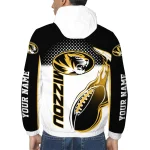 custom missouri tigers football flame black white windbreaker jacket best selling