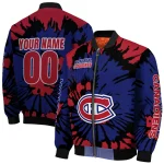 custom montreal canadiens burst splatter red bomber jacket best selling