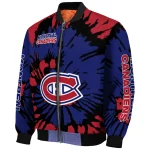 custom montreal canadiens burst splatter red bomber jacket best selling