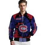 custom montreal canadiens burst splatter red bomber jacket best selling