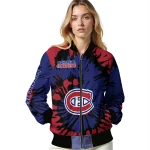 custom montreal canadiens burst splatter red bomber jacket best selling