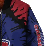 custom montreal canadiens burst splatter red bomber jacket best selling