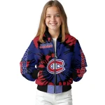 custom montreal canadiens burst splatter red bomber jacket best selling